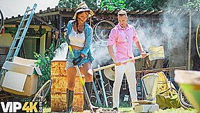 VIP4K. Sweaty sex in the countryside