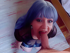 Alt Girl Kara Leone Gets Her Fishnets Torn Pov Blue Hair Facefucked & Bent Over