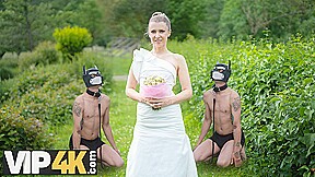 BRIDE4K. Blonde bride with natural tits enjoyed a good fuck on her kinky wedding