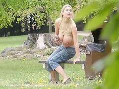 Katerina Hartlova In Watch Me From Behind Trees When I Make Naked In Park And Milking