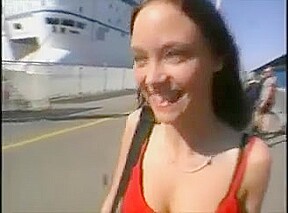 Stunning Danish brunette teen 18+ in red dress masturbates